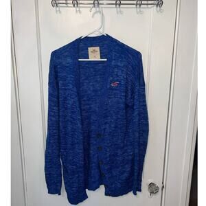 Hollister blue heathered button down open cardigan size M
